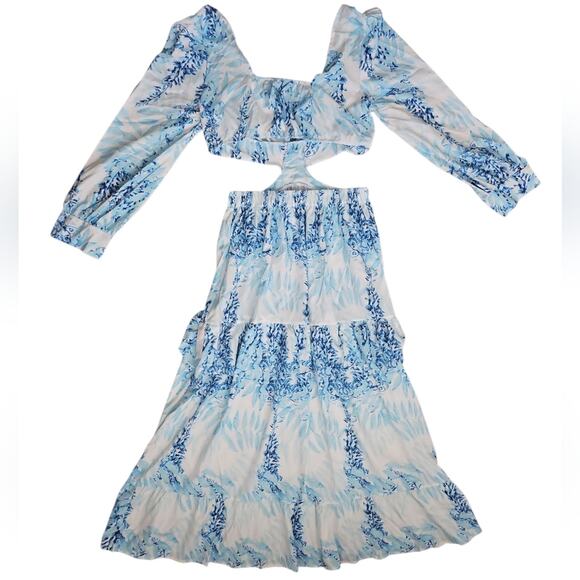 Blue Floral Maxi Dress - Picture 5 of 5